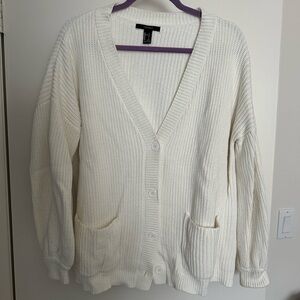 Women's White Sweater Cardigan